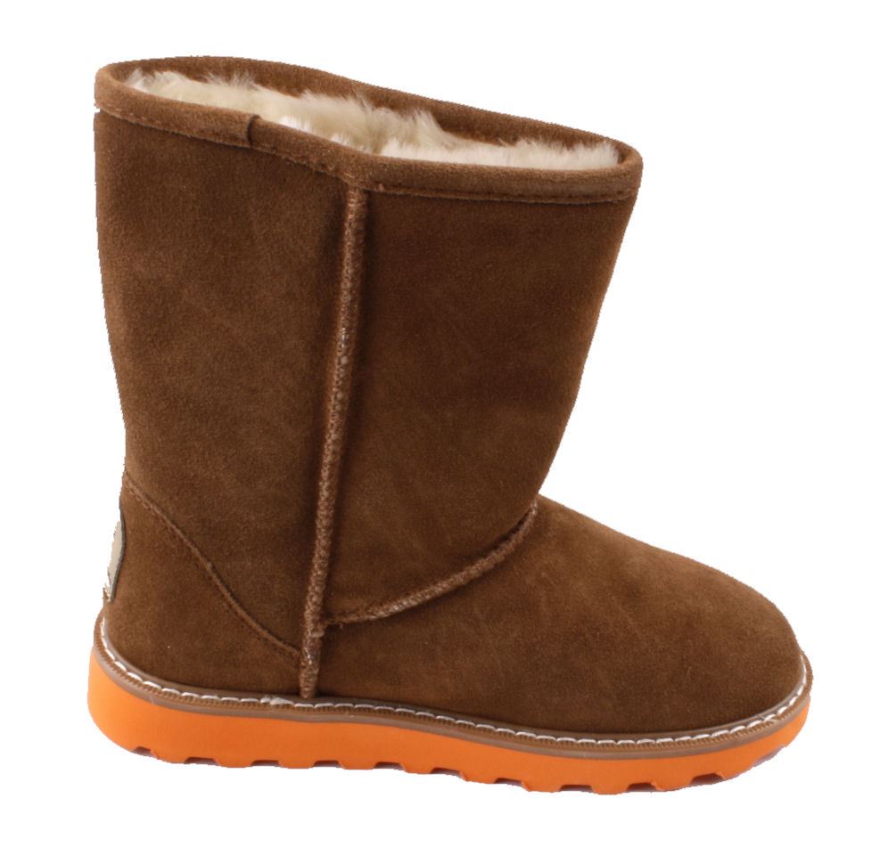 BearPaw Payton Womens Hickory/Orange Suede Sheepskin