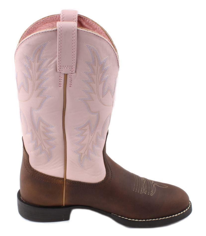 ARIAT Heritage Stockman Womens Brown/Pink Western Boots eBay