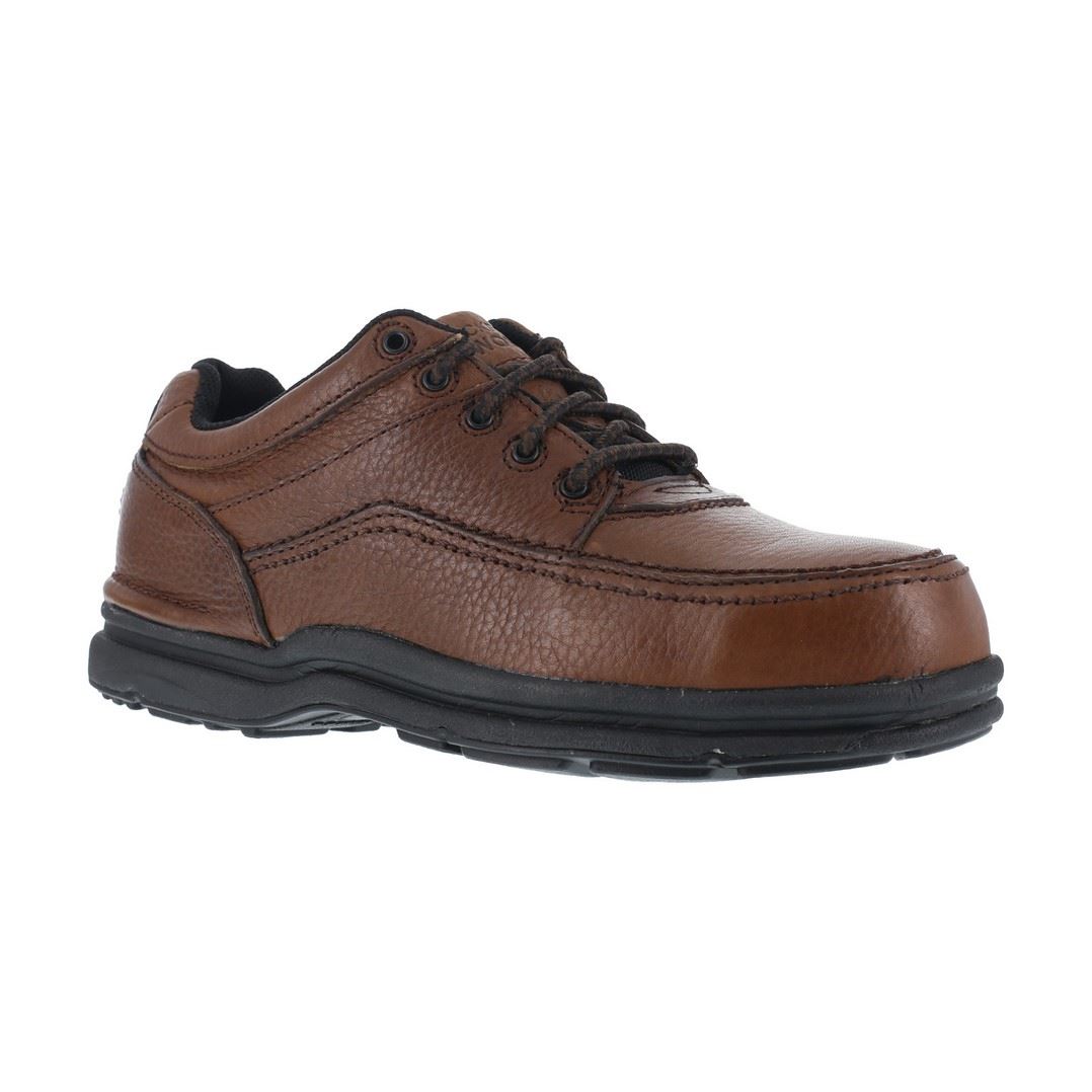 Rockport RK6762 World Tour Mens Brown SD DR Steel Toe Oxford Work Shoes
