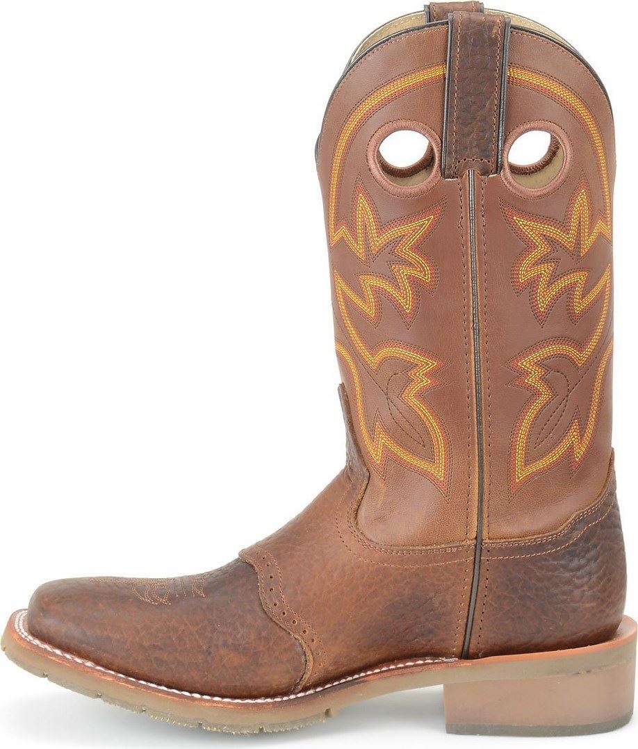 DoubleH DH5417 Mens 12" Medium Brown Wide Square Toe Work Western