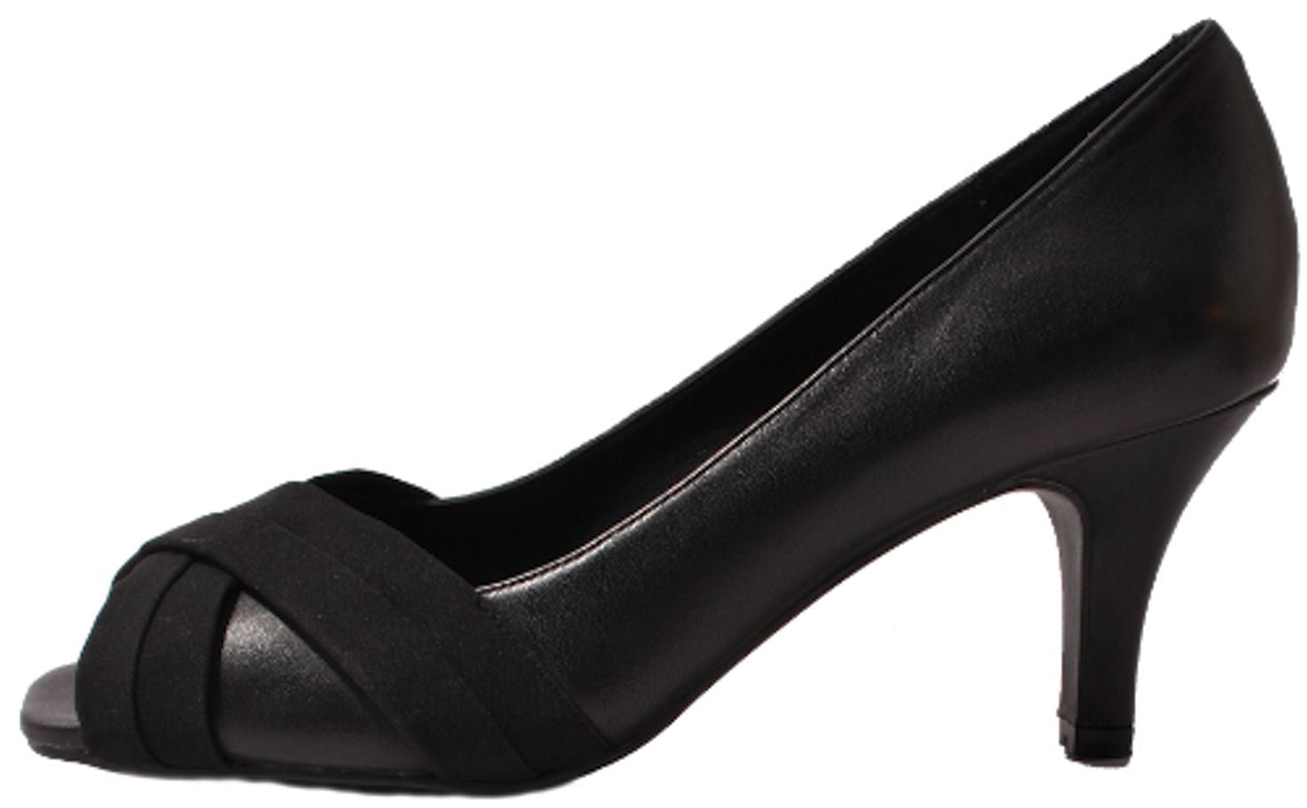 Alex Marie Edura Womens Black Leather Peep Toe High Heel