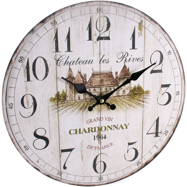 Large Vintage Rustic Wall Clocks Shabby Chic Kitchen Home French