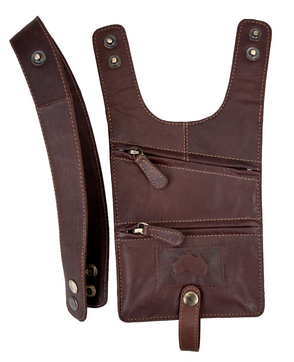 Wombat Leather AntiTheft Underarm Holster Wallet Travel Shoulder Bag