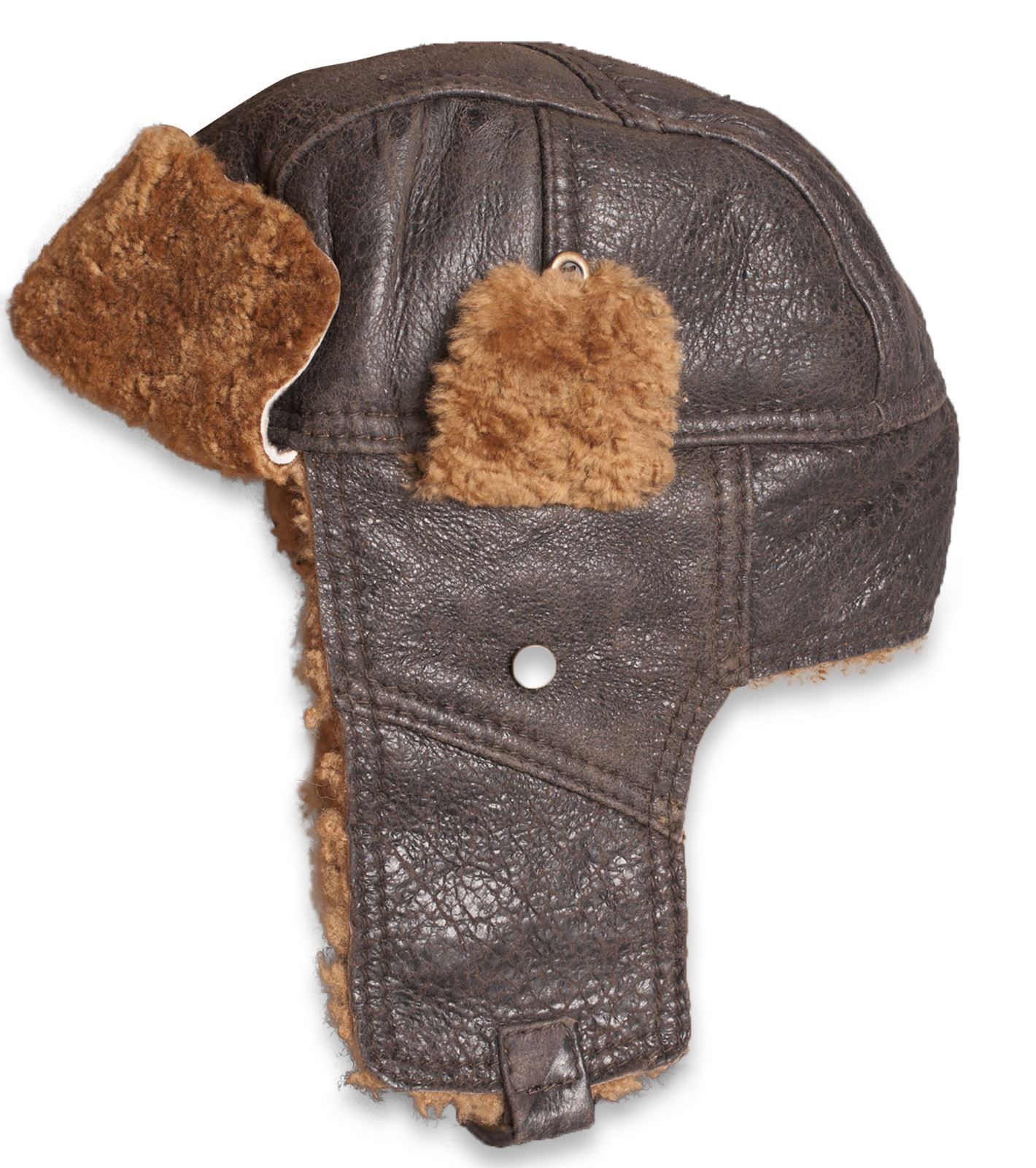 Nordvek Mens Real Sheepskin Leather Hat Aviator Trapper Flying Biggles