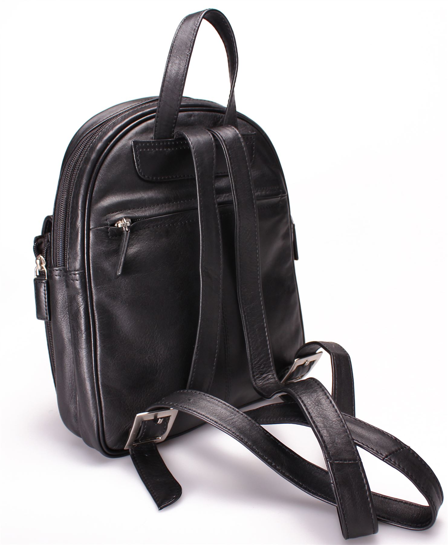 Ladies Soft Leather Black Backpack