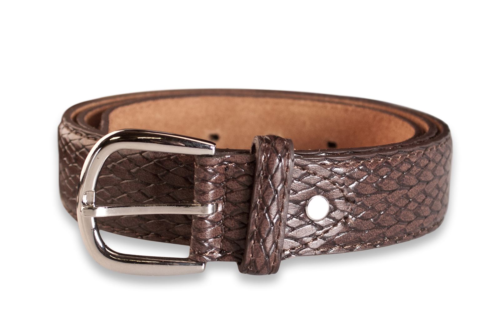 Genuine Hawkdale 1.25" Mens Snakeskin Pattern Leather Belt 30mm Belts