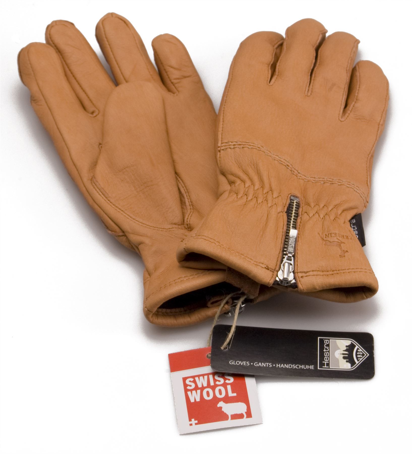 Hestra Ladies Real Deerskin Leather Gloves Merino Wool Lined Womens