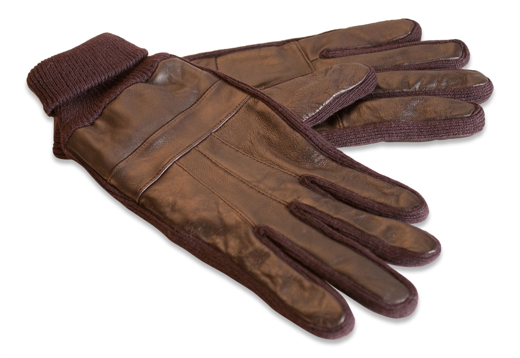 Quivano Mens Real Leather Gloves Knitted Elasticated Cuff Genuine 320
