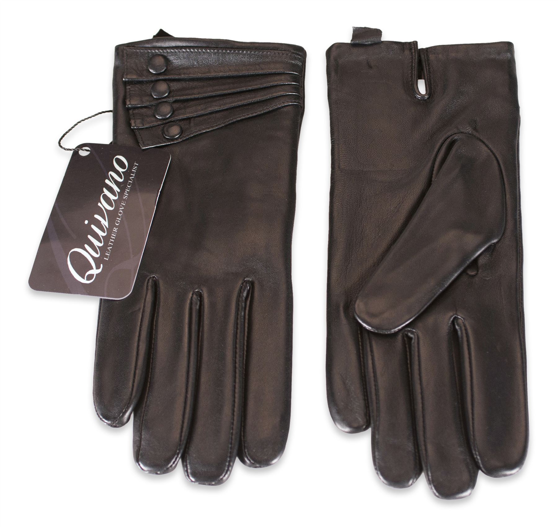 Quivano Ladies Leather Gloves Fleece Lined 4 Button Cuff Womens Real 316-200 | eBay