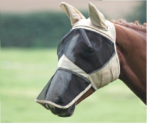 Shires Fine Mesh Fly Mask With Nose Fringe