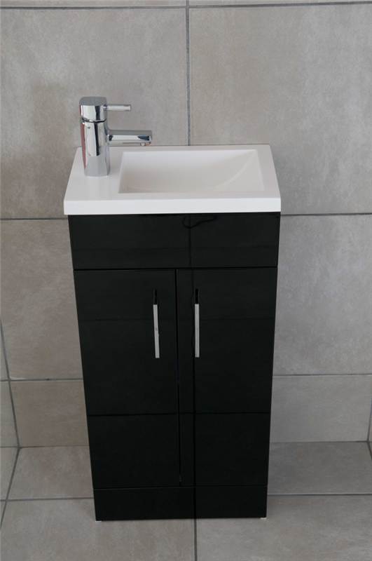 Bathroom Basin and Vanity Unit Compact Cloakroom 400 x 250 High Gloss