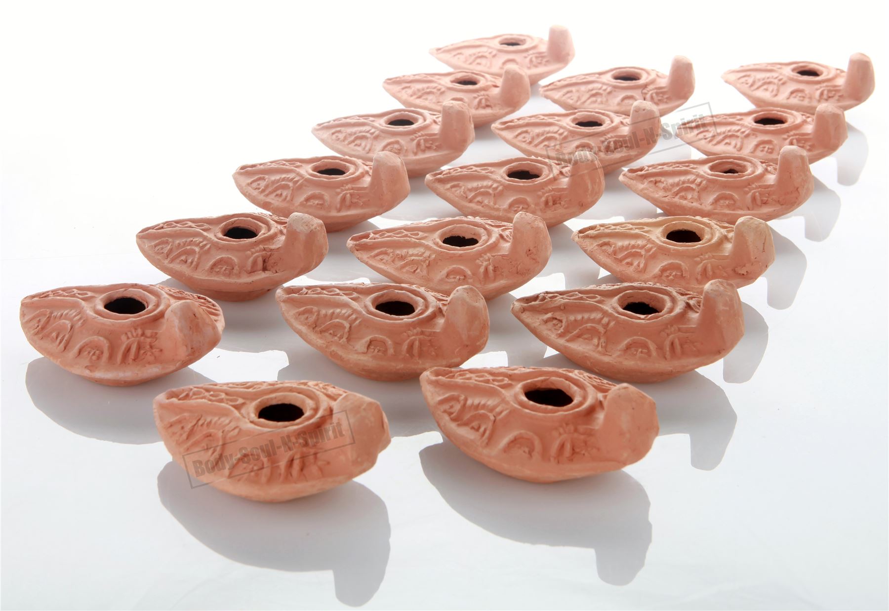 Lot of 18 HERODIAN OIL LAMP Ancient Biblical Antique Replica Israel Judaica