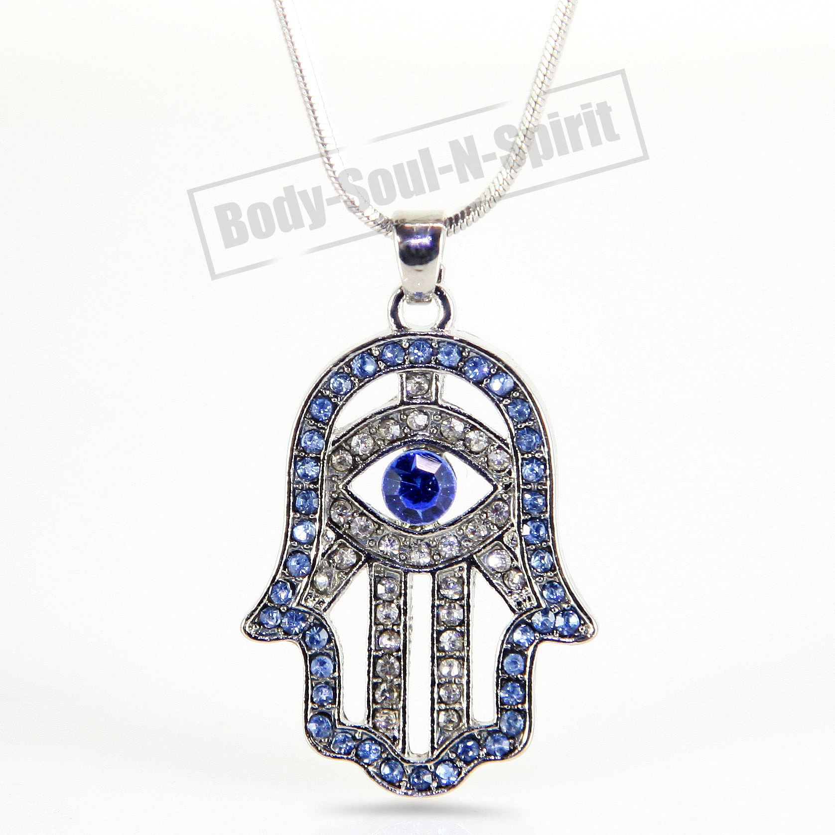 Hamsa Necklace Hand of God Sky Evil Eye Charm Pendant Jewish Judaica Kabbalah eBay