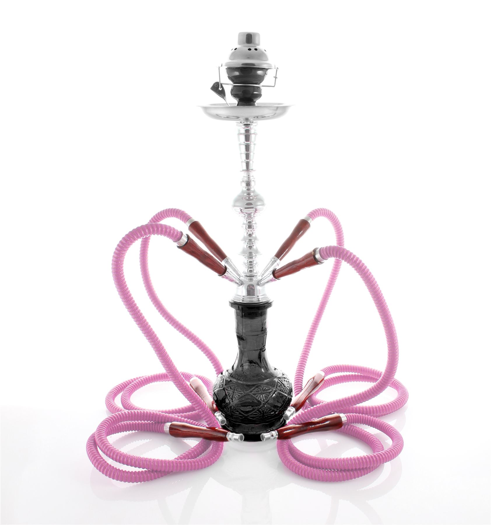4 hose 22" Black Hookah shisha nargila bar narguile sale glass water