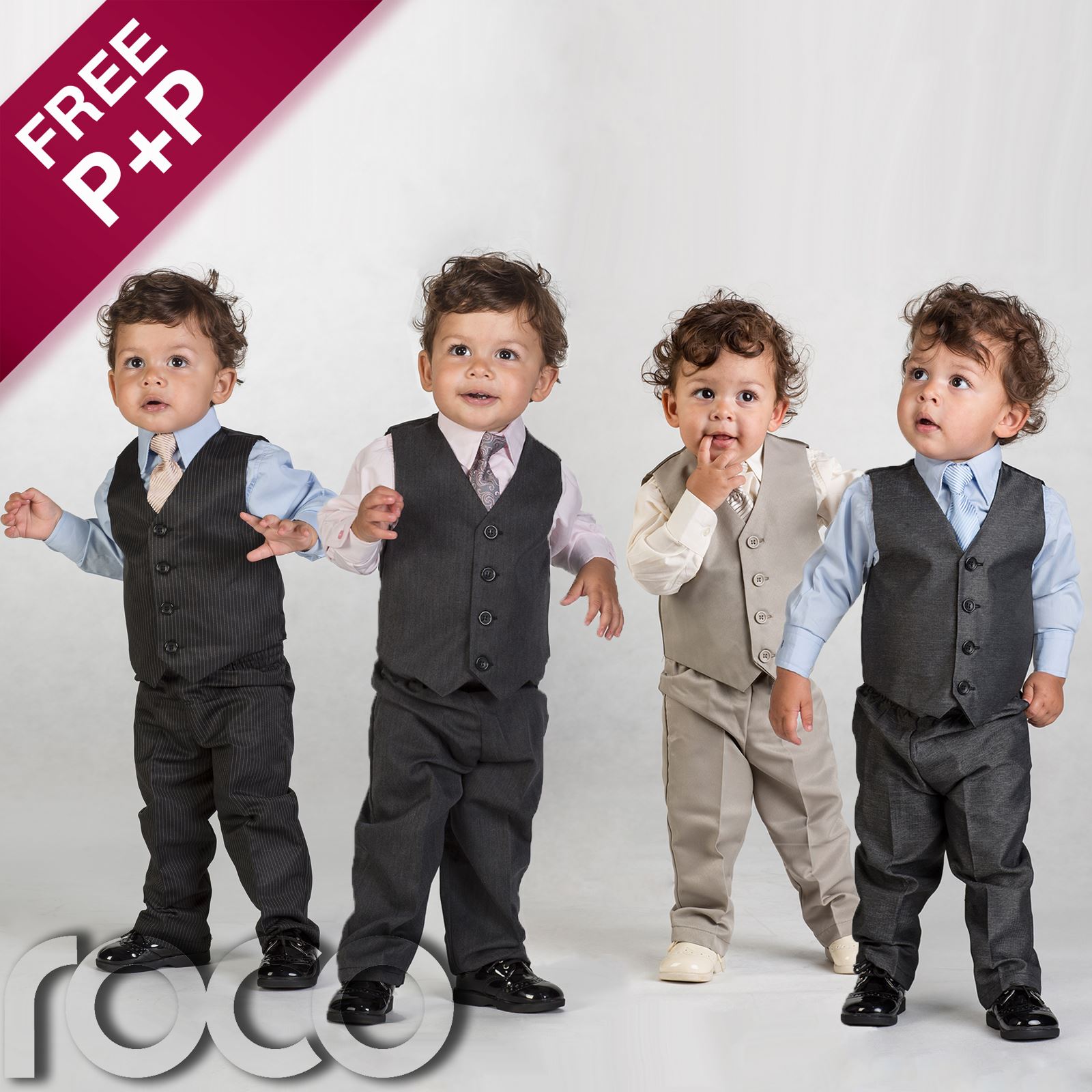 Boys Grey Suit, Boys Black Suit, Boys Beige Page Boy Suits, Boys