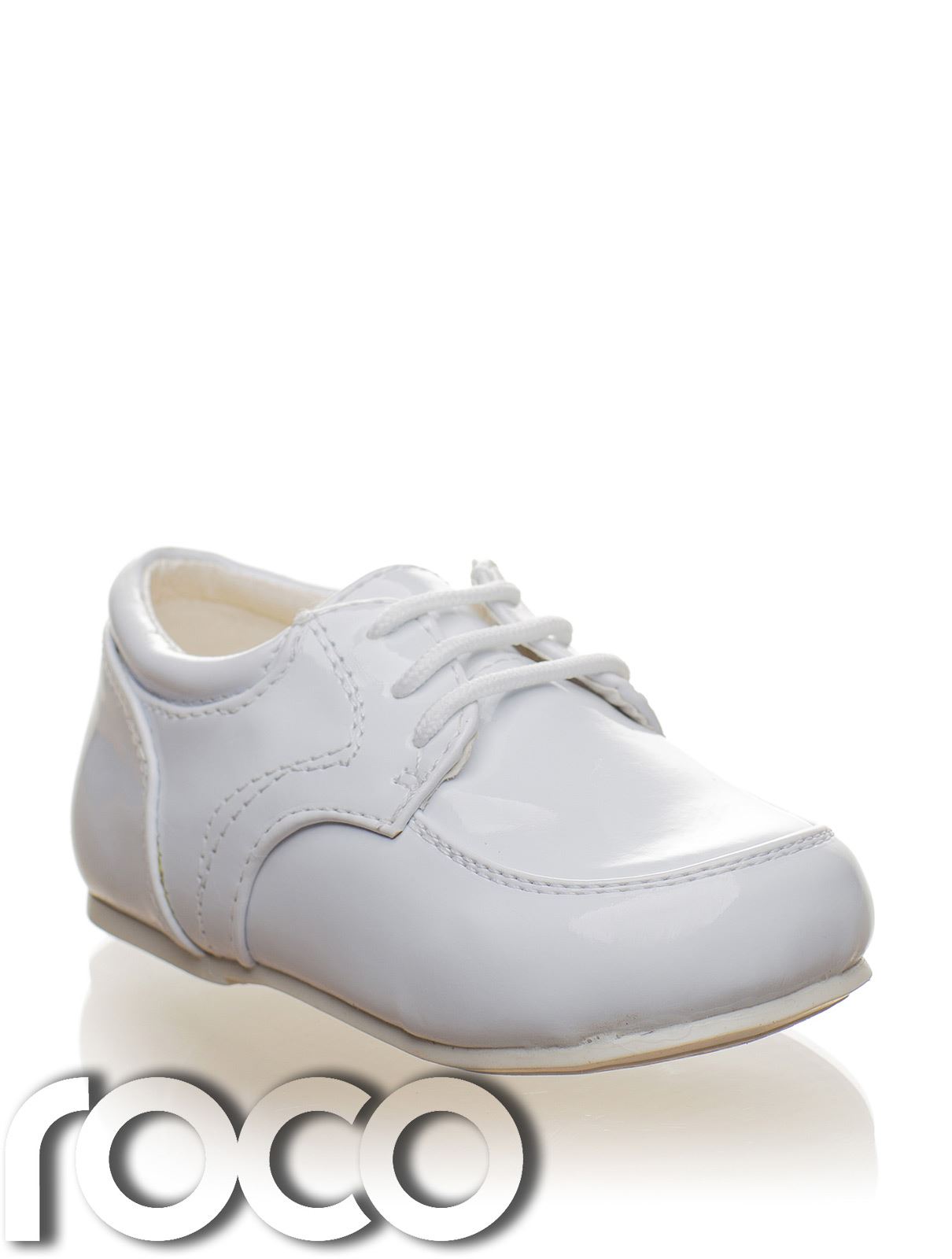 Childrens Baby Boys White Shoes Lace Up Wedding Page Boy Christening