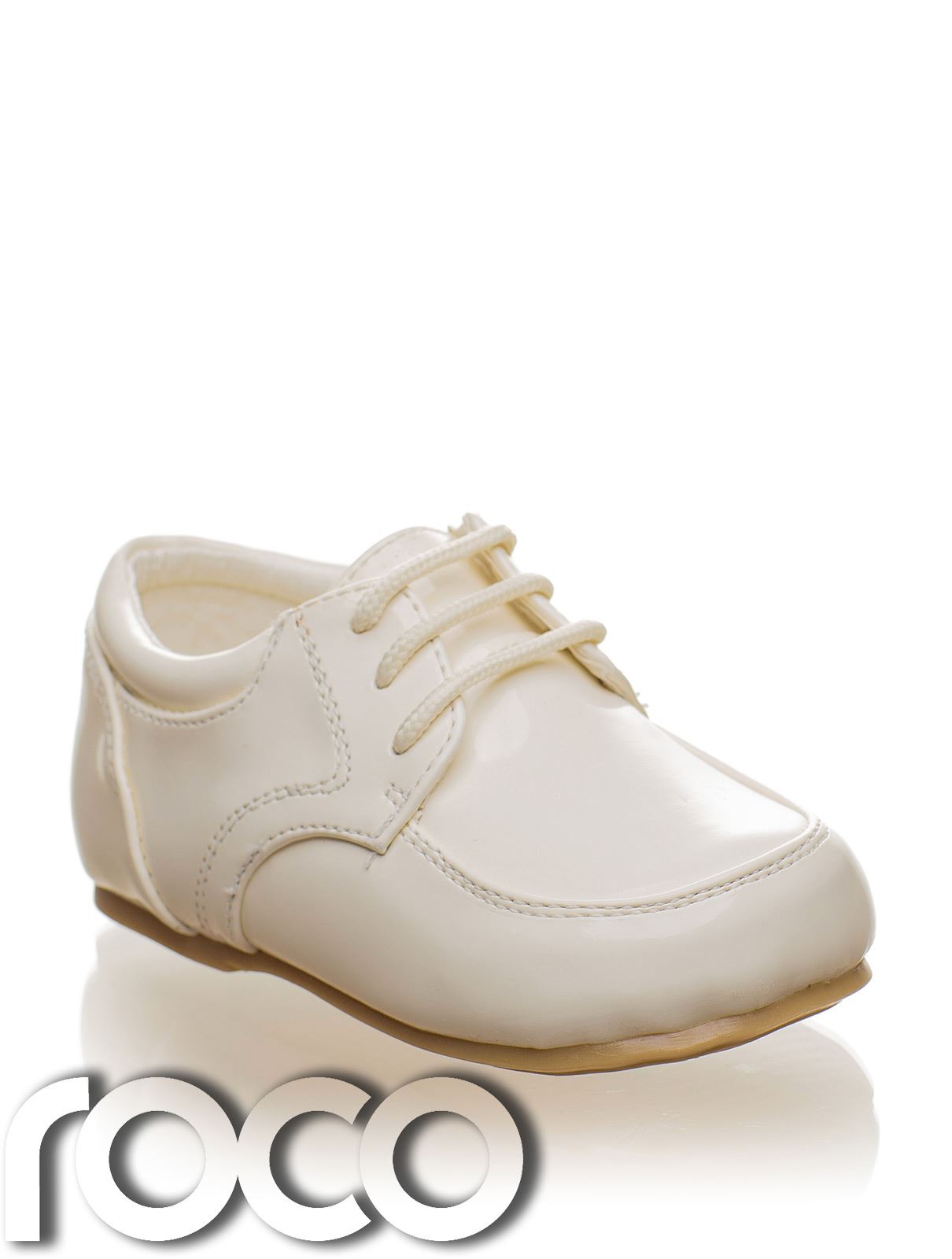 Childrens Baby Boys White Shoes Lace Up Wedding Page Boy Christening