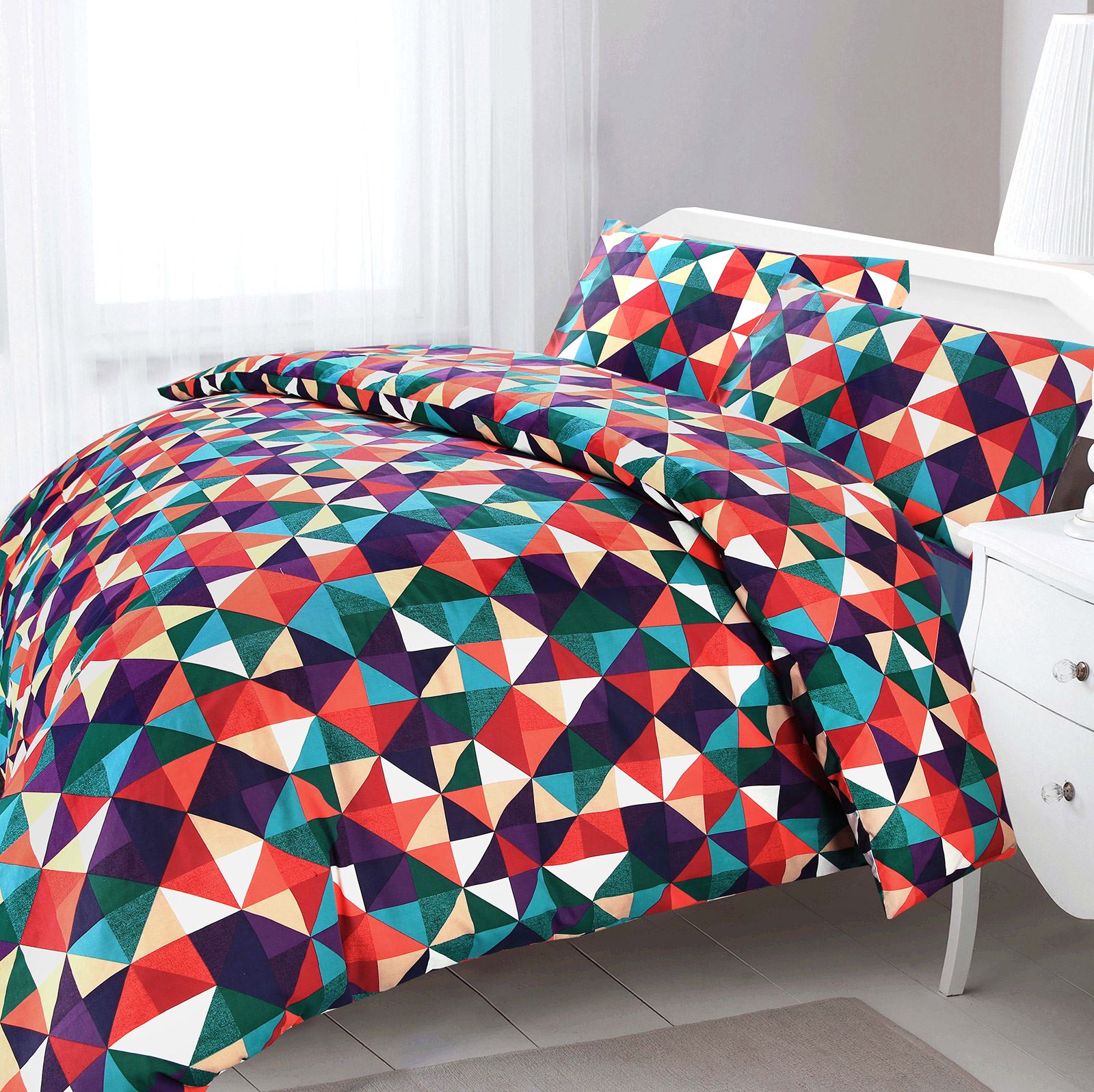 Nimsay Home 3pc Multi Colour Diamond Gemetric Duvet Cover Set Product Description Nimsay Home Diamond Duvet Cover
