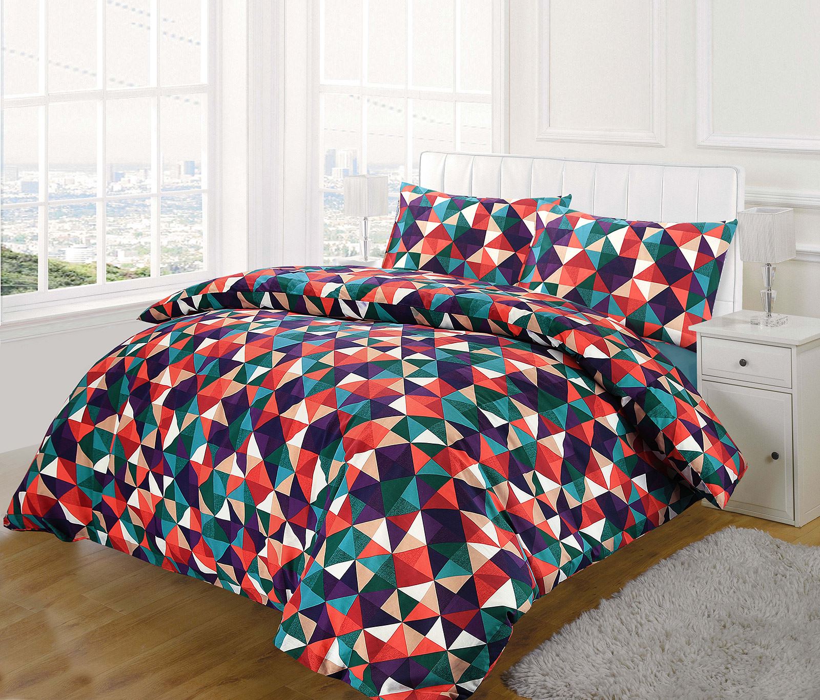 Multi Coloured Duvet Covers The Duvets Nimsay Home 3pc Multi Colour Diamond Gemetric Duvet Cover Set