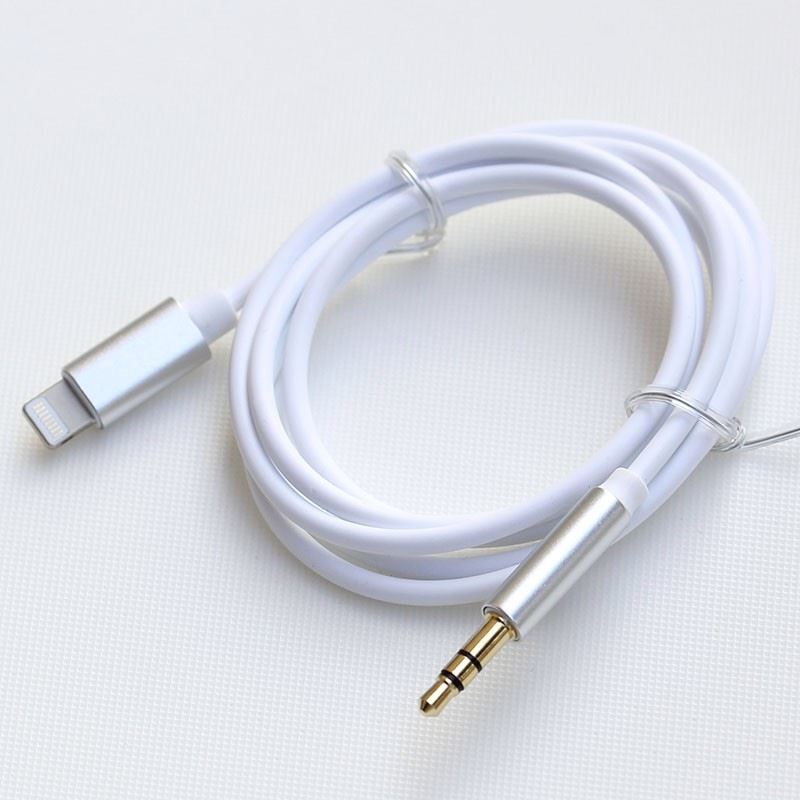 Lightning to 3.5mm Male Jack AUX Audio Stereo Adapter Cable 1M for