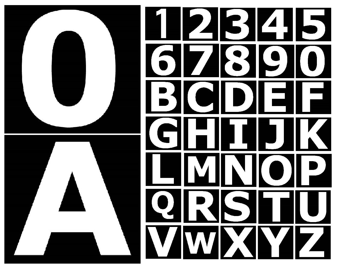 Highly Visible Self Adhesive Vinyl Stick On Letters Numbers Sticker