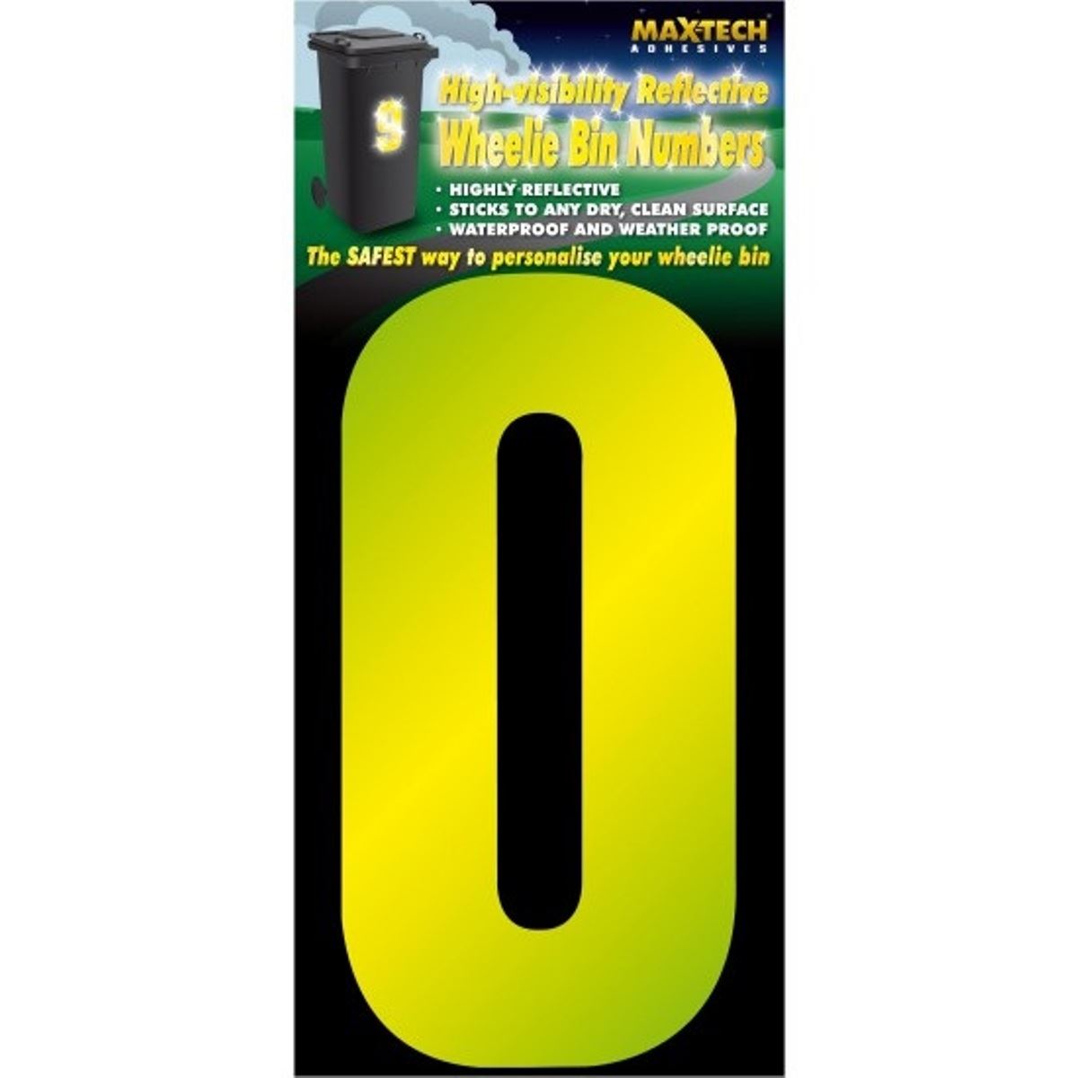 High Visible Wheelie Bin Reflective Number Alphabet Stickers Home