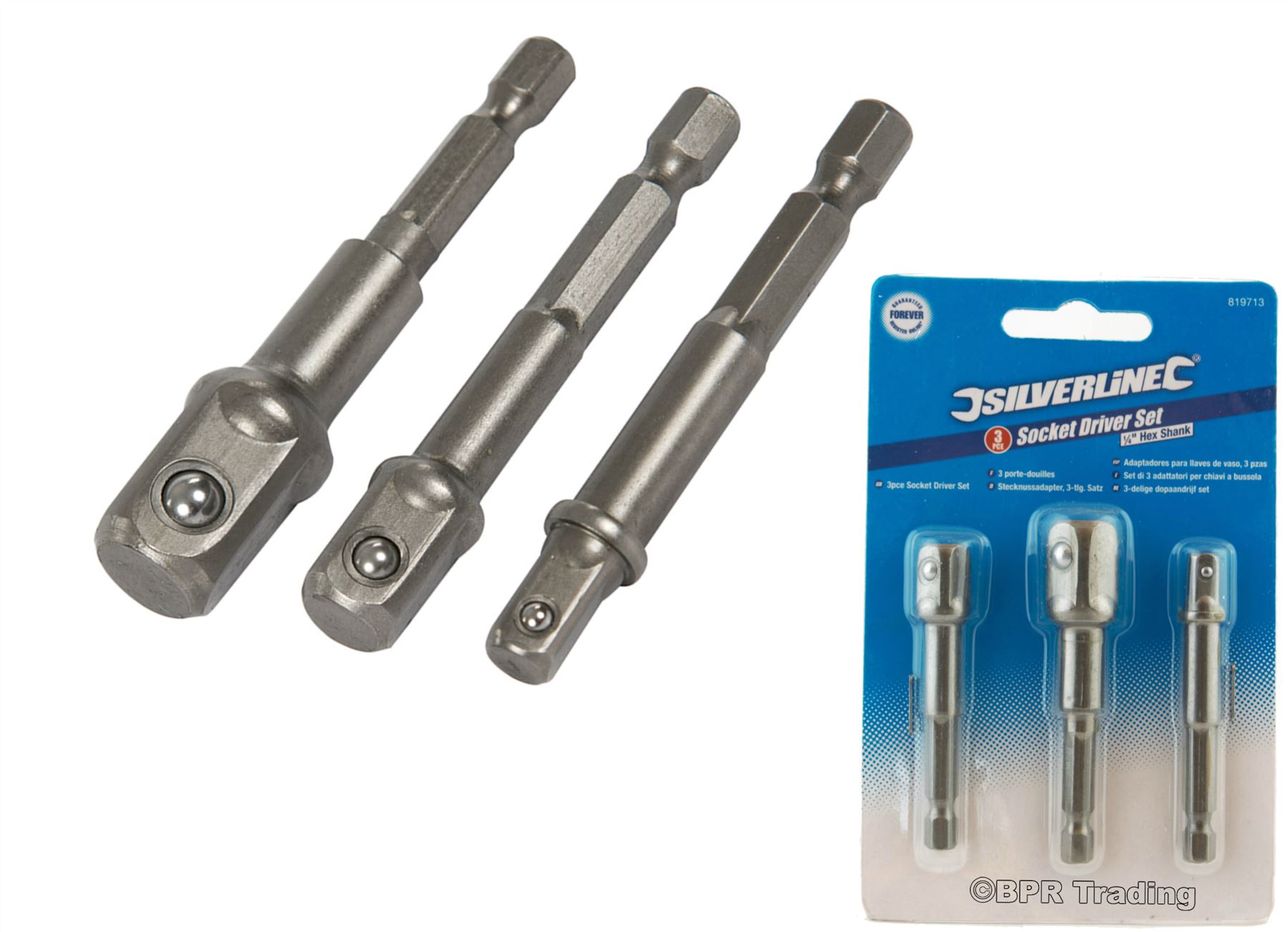 Impact Drill Socket Adapter Converter Set For To 1/4" 3/8" 1/2" Sq