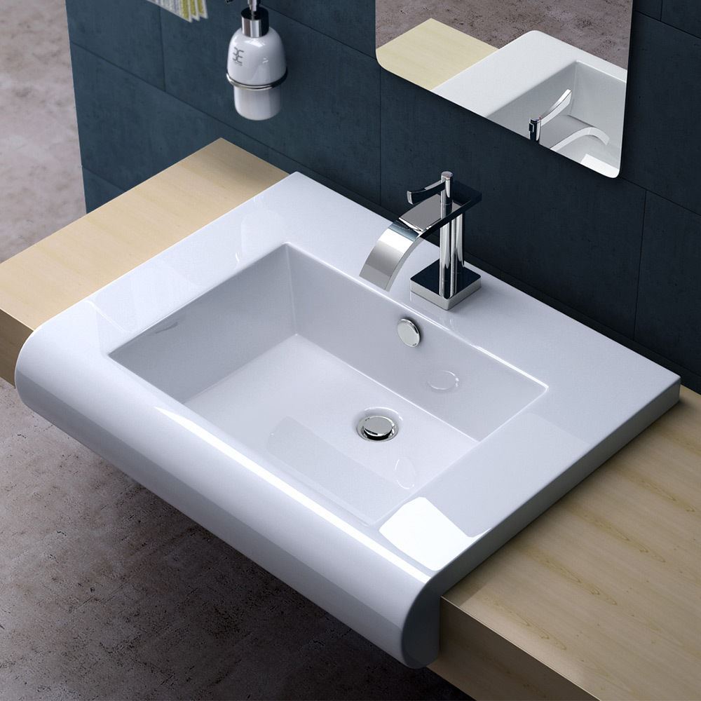 Durovin Bathroom Basin Sink Wall Mounted Hung Counter Top Ceramic Cloakroom New  eBay