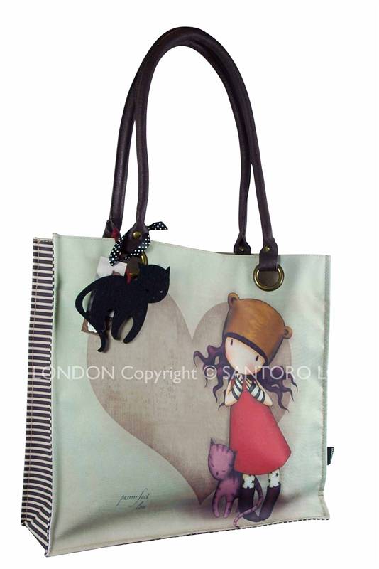 Santoro Eclectic Gorjuss Large Coated Shopper Bag Purrfect Love eBay