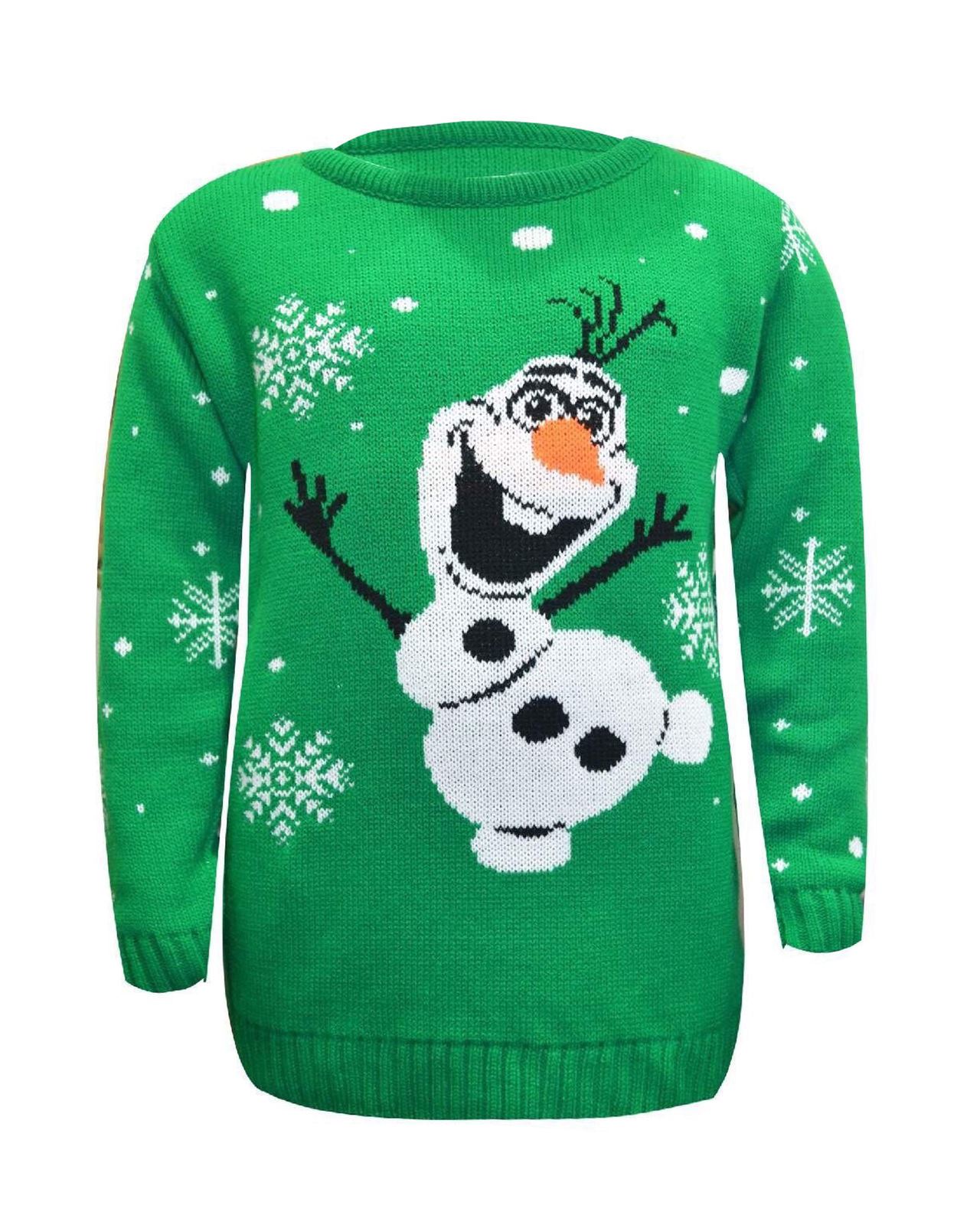 Kids Boy Girl Knitted Christmas Xmas Olaf Minion Chunky Knit Jumper Novelty T...