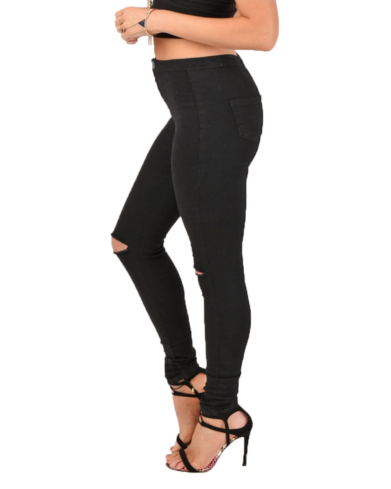 high waist ripped knee black jegging size 6 8 10 12 14 ebay high waist ripped knee black jegging size 6 8 10 12 14 ebay