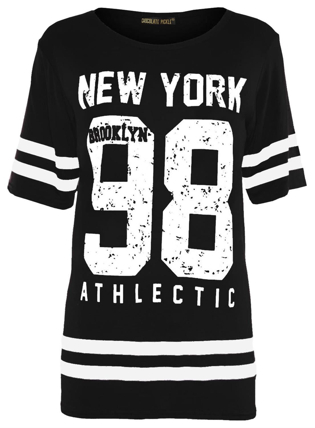 New Womens Black Oversize Short Sleeve Baggy Baseball TShirt Tops 822 eBay