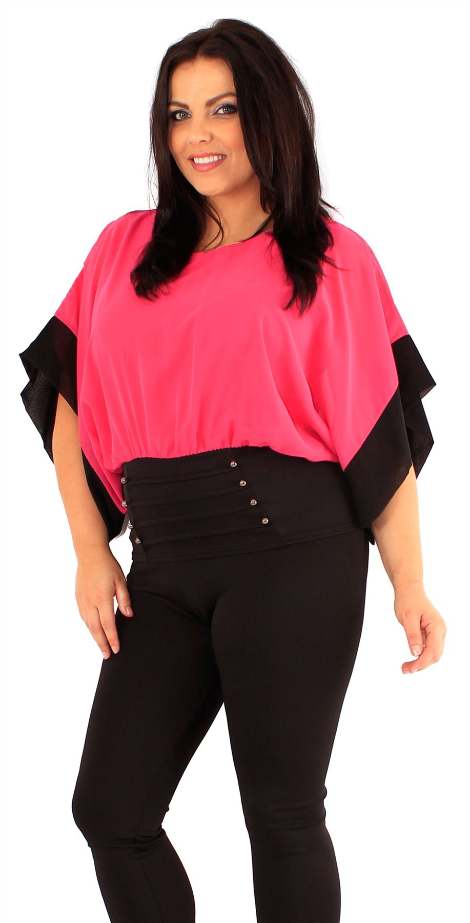 Plus Tie Front Corset Hem Top