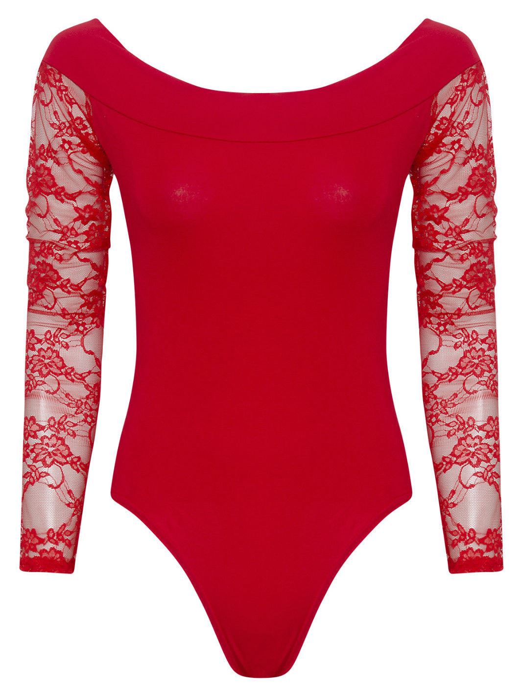 New Womens Off Shoulder Leotard Tops Lace Sleeve Bodysuit 814 eBay