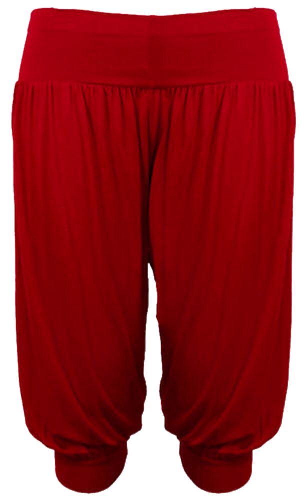 New Ladies Plus Size Cropped Hareem Trousers Short Harem Pants 12-26