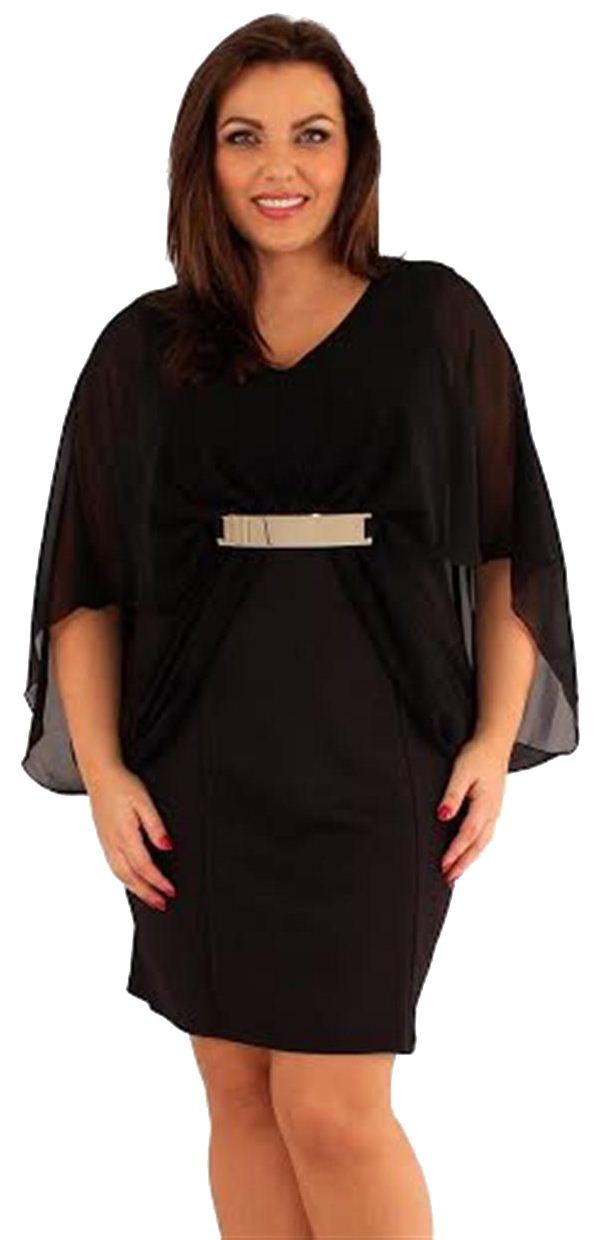 New Womens Plus Size Kimono Chiffon Sleeve Plate Drape Bodycon Dress 14-20 | eBay