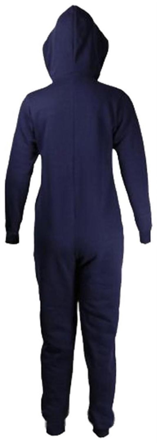 New Womens Mens Unisex Hooded Zip Onesie Playsuit All In One Jumpsuit M2XL