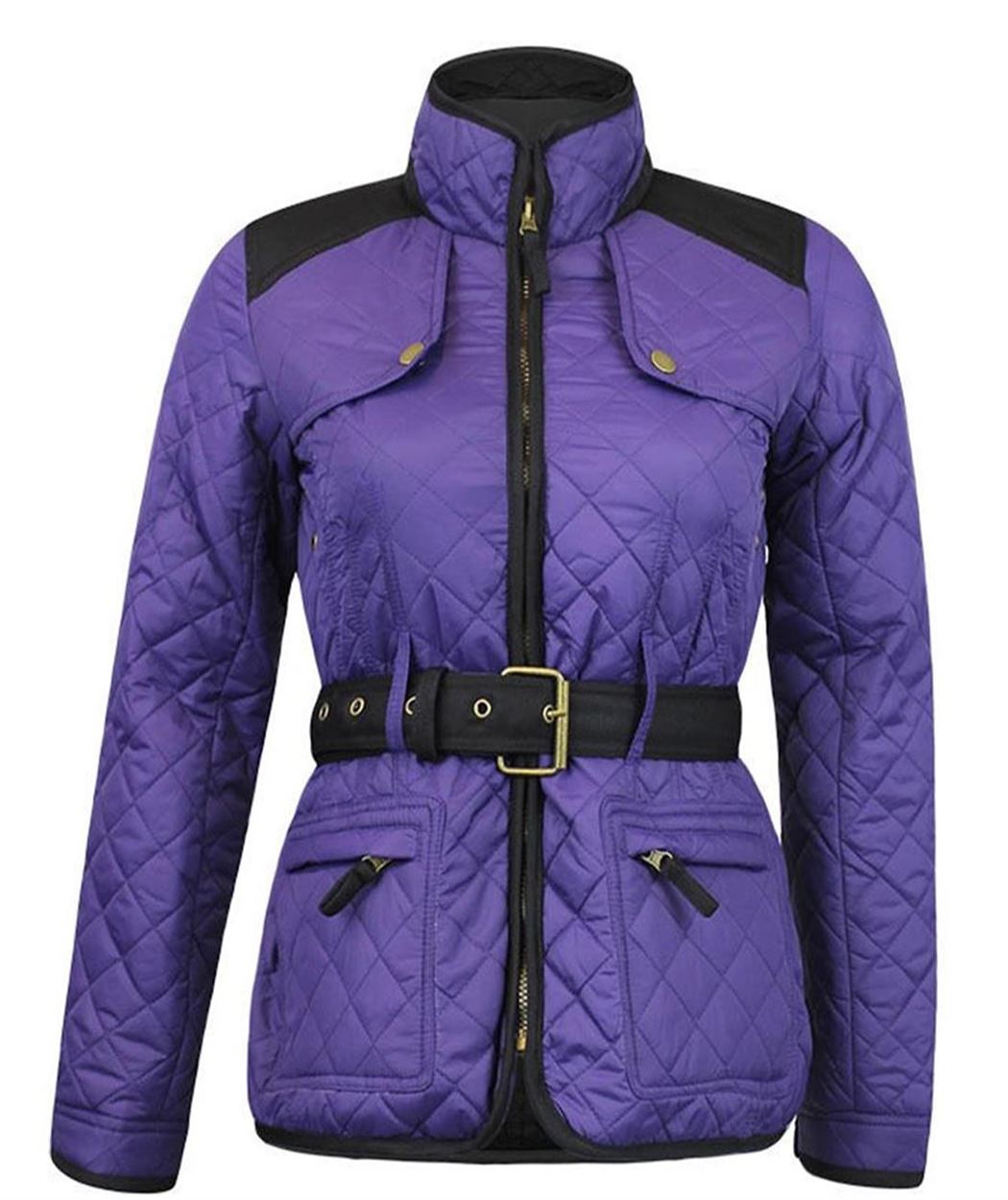 New Womens Quilted Padded Diamond Quilted Zipper Coats Jackets Plus Size XS1X eBay