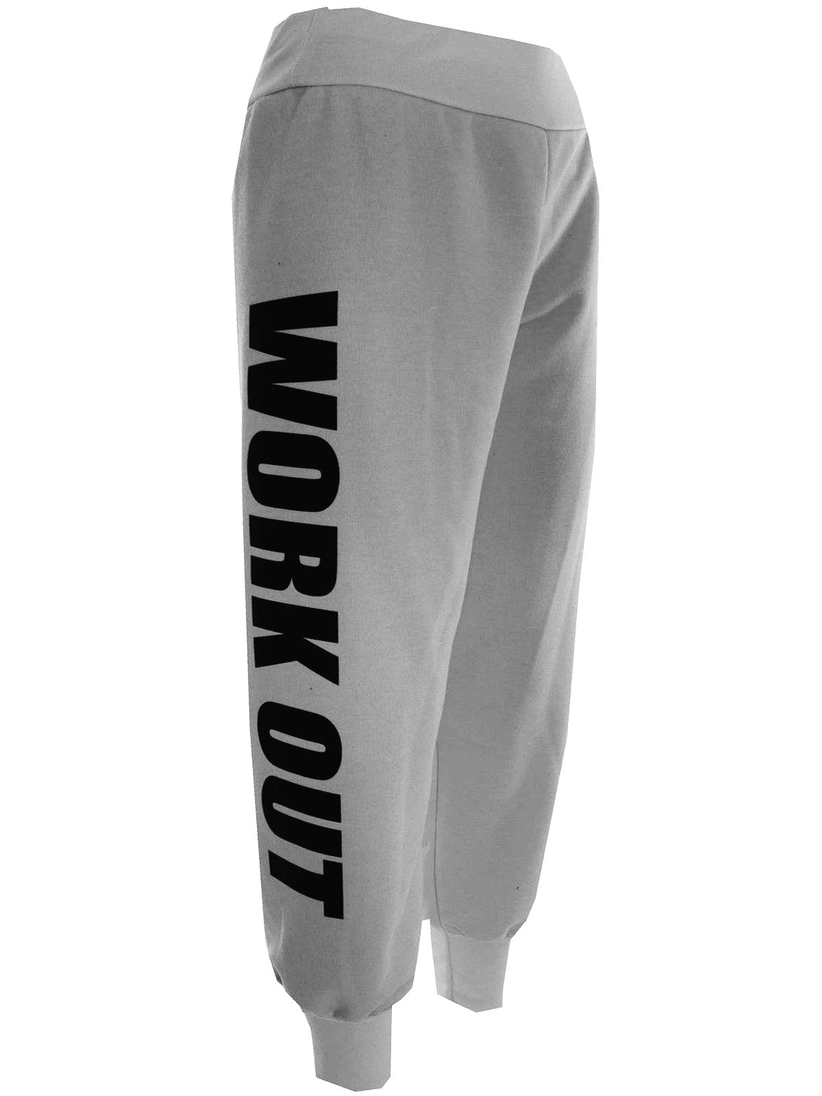 New Ladies Active Wear Jogging Bottoms Pants Printed Sweat Shirts 822