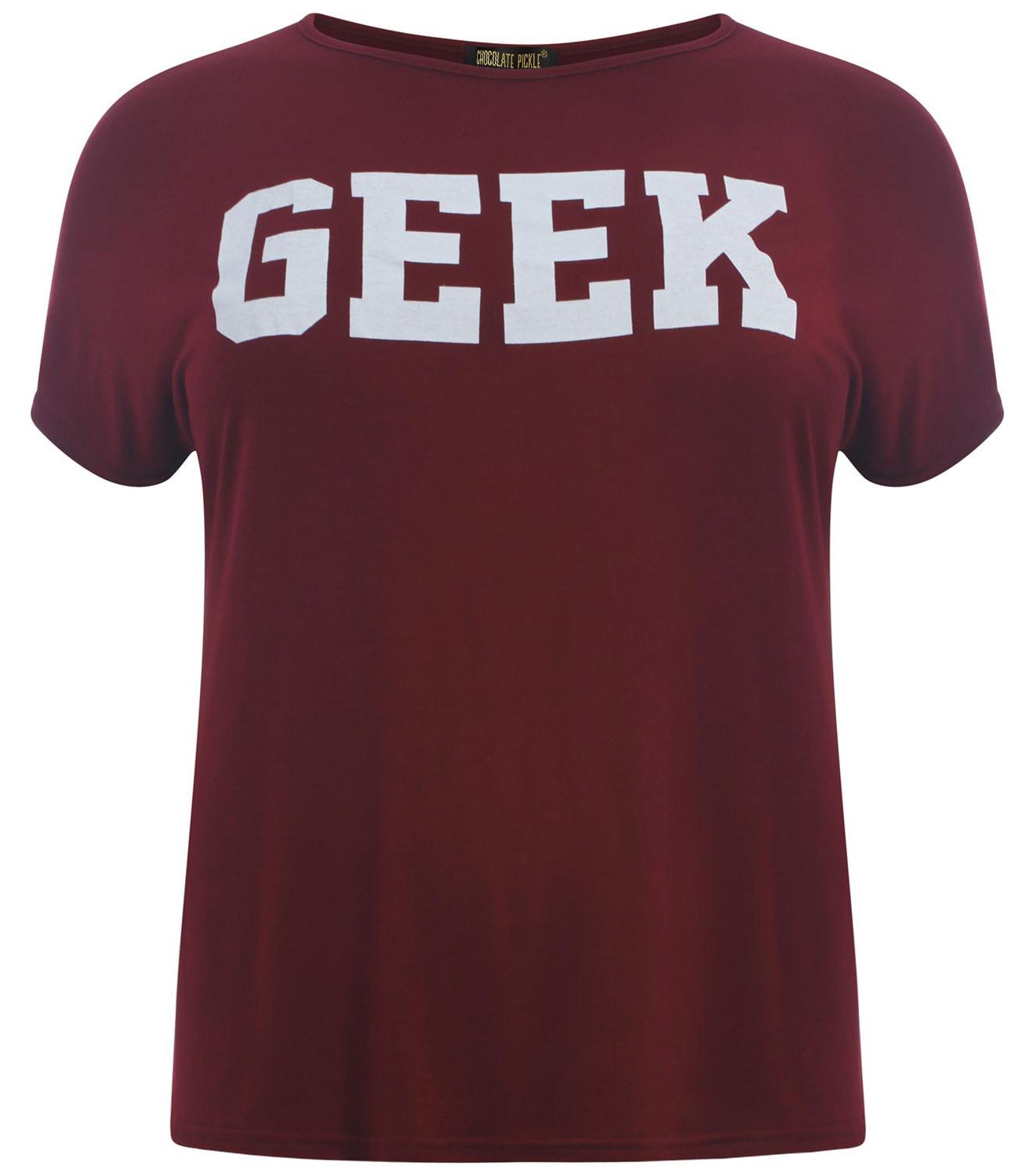 New Ladies Plus Size Geek Print Cap Sleeve T-Shirts 16-26 | eBay