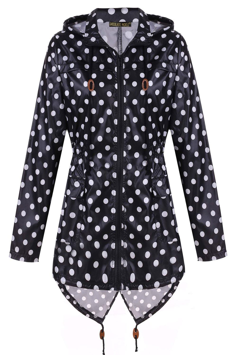 new ladies plus size polka dot waterproof fishtail raincoat jacket plus size raincoats with hood