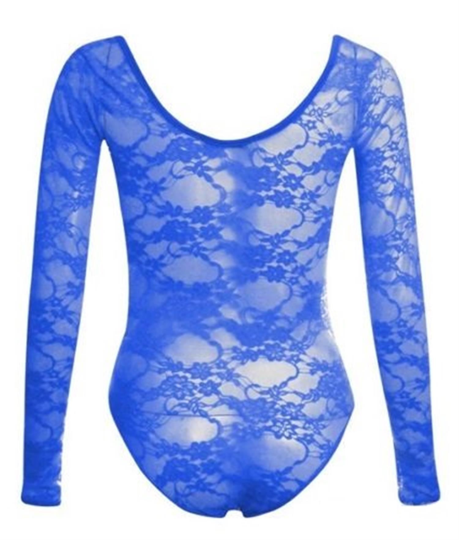 New Ladies Long Sleeve Neon Floral Lace Leotard Bodysuits Tops 814 eBay
