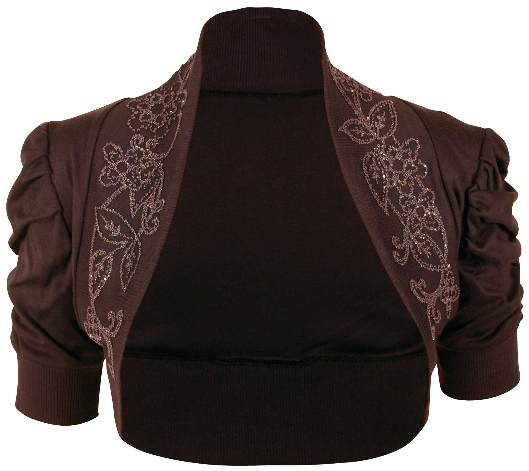 New Womens Plus size Sequin Beaded Bolero Shrug Cardigan Tops 8-26 | eBay