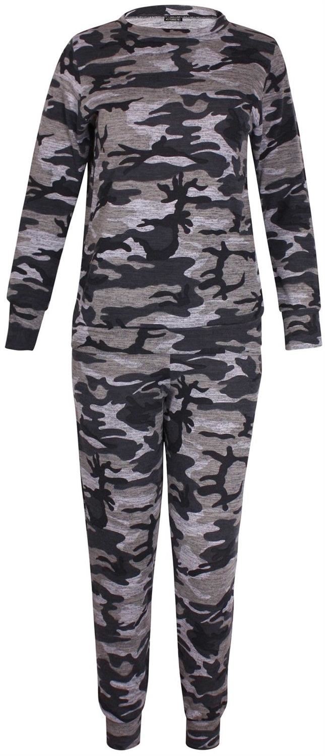 NUOVA linea donna Felpa Militare Taglie Forti Top Jogging Fondo tuta da ginnastica Set 16-28