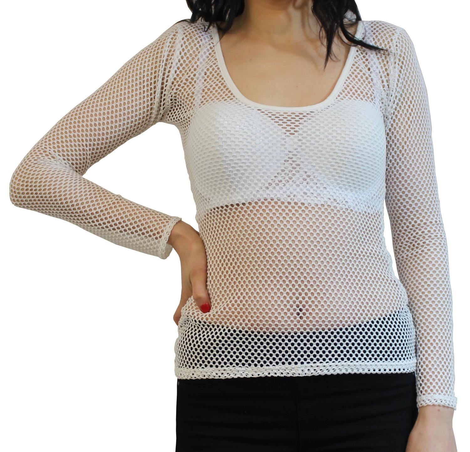 see through mesh shirt womens