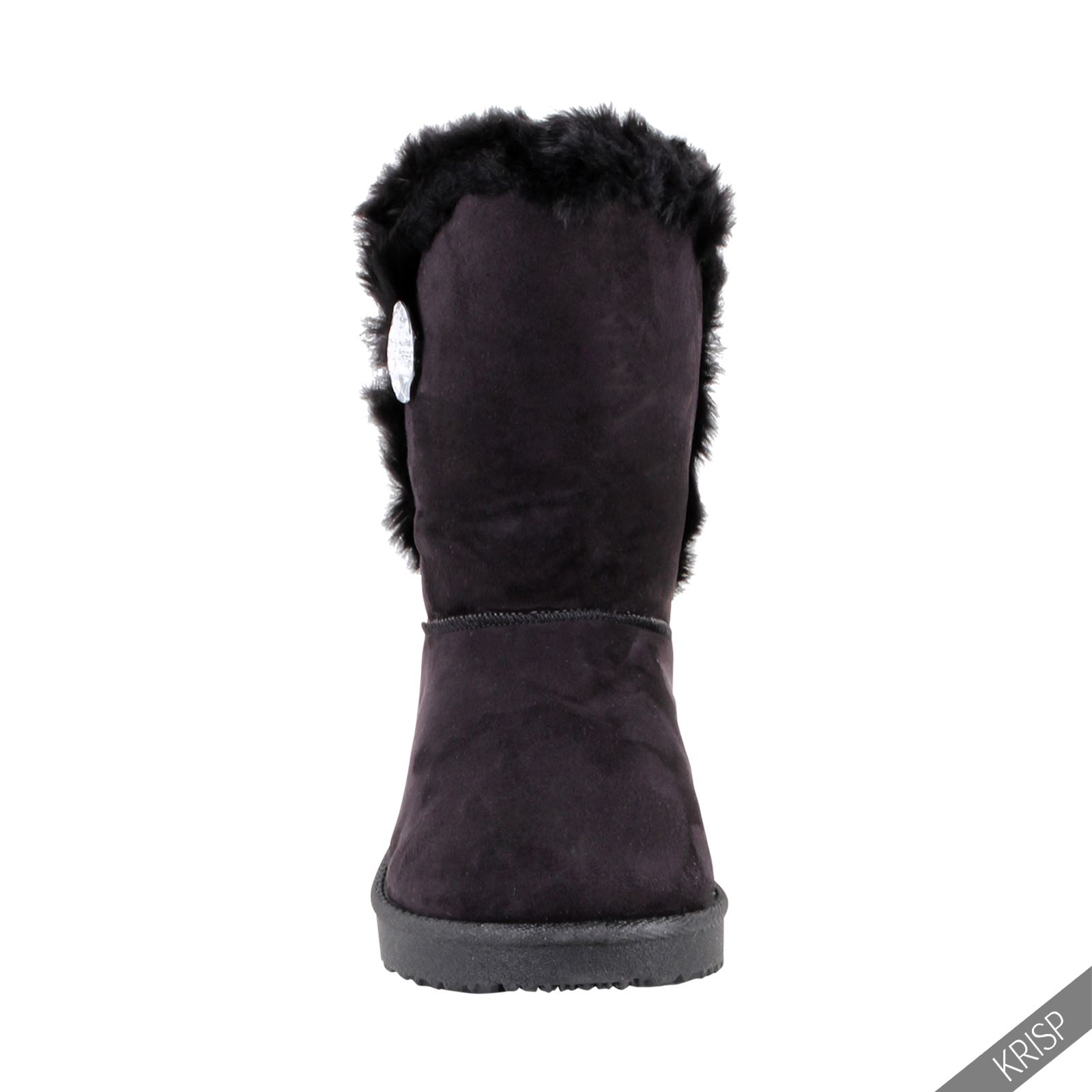 Womens Fur Lined Snug Warm Winter Ankle Calf Boots Ladies Cozy Snow Ski
