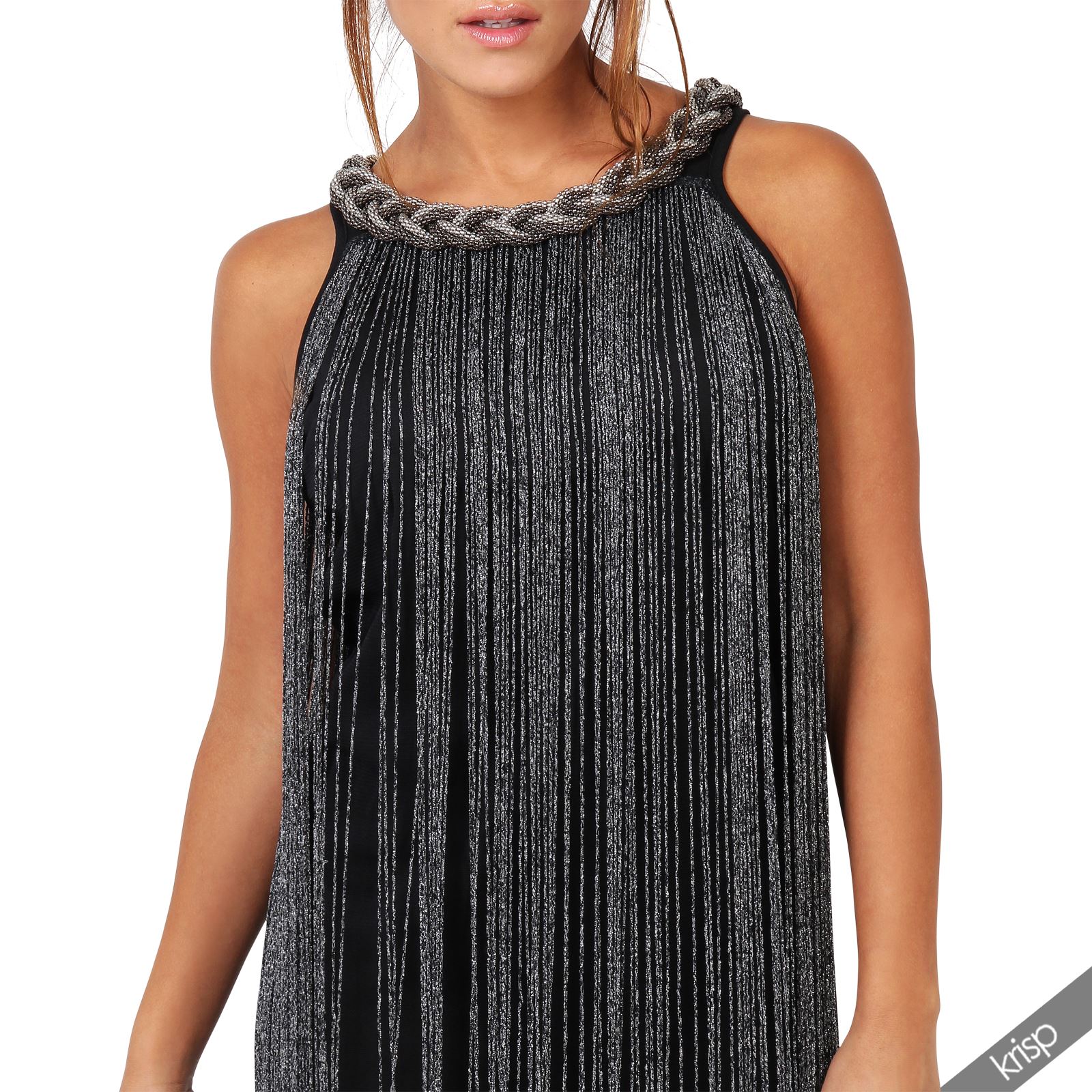 Womens Tassel Fringe Flapper Dress Sleeveless Top Bodycon womens tassel fringe flapper dress sleeveless top bodycon
