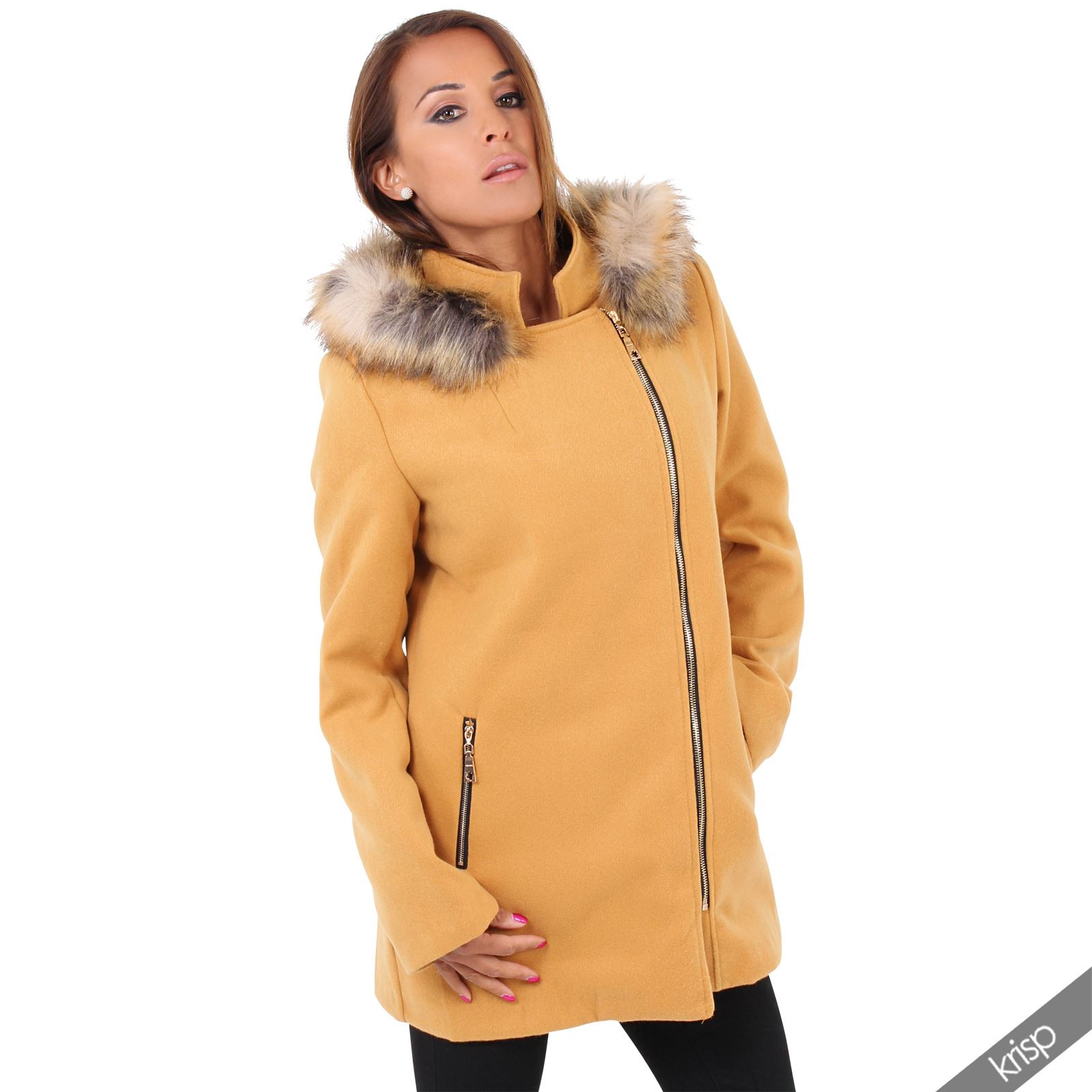 short fur hood coat