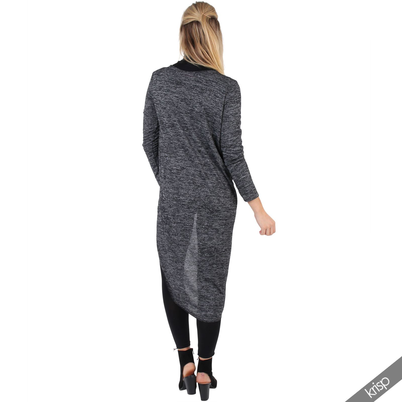 Women Soft Knitted Knot Front Long Shrug Cardigan Top Jumper Sweater Duster Coat eBay