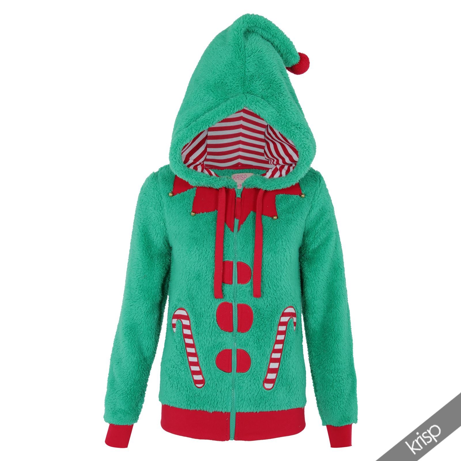 New Womens Christmas Novelty Xmas Rudolph Hoodie Top Jumper Jacket Sweater | eBay